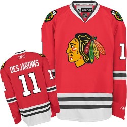 Adult Authentic Chicago Blackhawks Andrew Desjardins Red Home Official Reebok Jersey