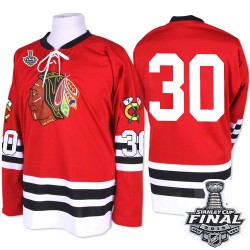 Adult Premier Chicago Blackhawks ED Belfour Red 1960-61 Throwback 2015 Stanley Cup Official Mitchell and Ness Jersey