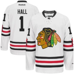 Adult Authentic Chicago Blackhawks Glenn Hall White 2015 Winter Classic Official Reebok Jersey
