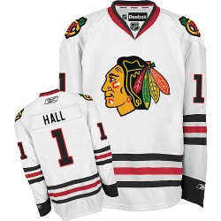 Adult Authentic Chicago Blackhawks Glenn Hall White Away Official Reebok Jersey