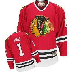 Adult Authentic Chicago Blackhawks Glenn Hall Red Throwback Official CCM Jersey