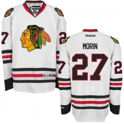 Adult Authentic Chicago Blackhawks Jeremy Morin White Away Official Reebok Jersey
