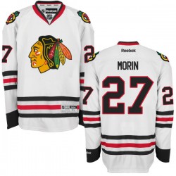 Women's Authentic Chicago Blackhawks Jeremy Morin White Away Official Reebok Jersey