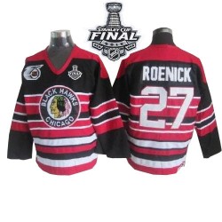 Adult Authentic Chicago Blackhawks Jeremy Roenick Red/Black Throwback 75TH 2015 Stanley Cup Official CCM Jersey