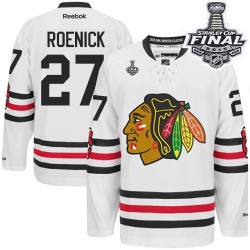 Adult Authentic Chicago Blackhawks Jeremy Roenick White 2015 Winter Classic 2015 Stanley Cup Official Reebok Jersey