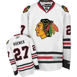 Adult Premier Chicago Blackhawks Jeremy Roenick White Away Official Reebok Jersey