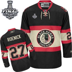 Adult Premier Chicago Blackhawks Jeremy Roenick Black New Third 2015 Stanley Cup Official Reebok Jersey