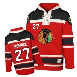 Chicago Blackhawks Jeremy Roenick Official Red Old Time Hockey Authentic Adult Sawyer Hooded Sweatshirt Jersey
