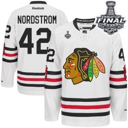 Adult Authentic Chicago Blackhawks Joakim Nordstrom White 2015 Winter Classic 2015 Stanley Cup Official Reebok Jersey