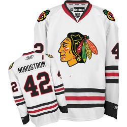 Adult Authentic Chicago Blackhawks Joakim Nordstrom White Away Official Reebok Jersey