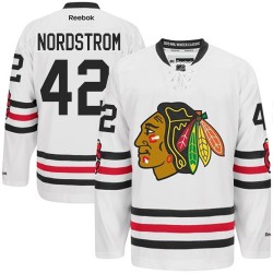 Adult Authentic Chicago Blackhawks Joakim Nordstrom White 2015 Winter Classic Official Reebok Jersey