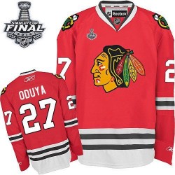 Adult Premier Chicago Blackhawks Johnny Oduya Red Home 2015 Stanley Cup Official Reebok Jersey