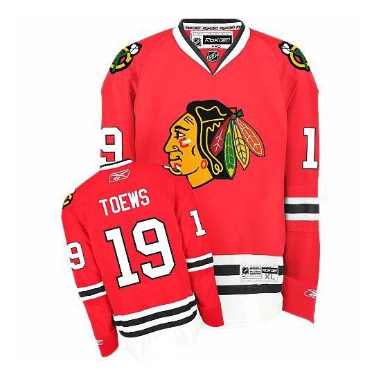 Adult Premier Chicago Blackhawks Jonathan Toews Red Home Official Reebok Jersey