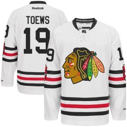 Adult Authentic Chicago Blackhawks Jonathan Toews White 2015 Winter Classic Official Reebok Jersey
