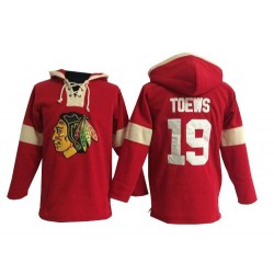 Chicago Blackhawks Jonathan Toews Official Red Old Time Hockey Authentic Adult Pullover Hoodie Jersey