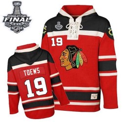 Chicago Blackhawks Jonathan Toews Official Red Old Time Hockey Authentic Adult Sawyer Hooded Sweatshirt 2015 Stanley Cup Jersey