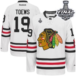 Youth Authentic Chicago Blackhawks Jonathan Toews White 2015 Winter Classic 2015 Stanley Cup Official Reebok Jersey