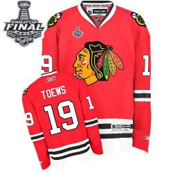 Adult Authentic Chicago Blackhawks Jonathan Toews Red Home 2015 Stanley Cup Official Reebok Jersey
