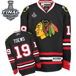 Adult Authentic Chicago Blackhawks Jonathan Toews Black Third 2015 Stanley Cup Official Reebok Jersey