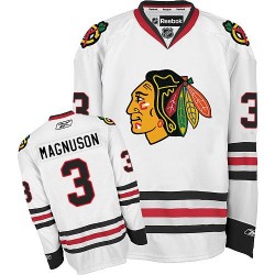 Adult Premier Chicago Blackhawks Keith Magnuson White Away Official Reebok Jersey