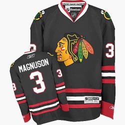 Adult Authentic Chicago Blackhawks Keith Magnuson Black Third Official Reebok Jersey