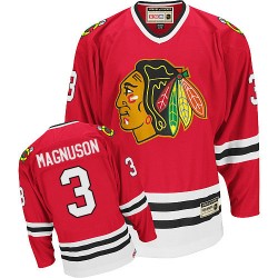 Adult Authentic Chicago Blackhawks Keith Magnuson Red Throwback Official CCM Jersey