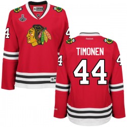 Women's Premier Chicago Blackhawks Kimmo Timonen Red Home 2015 Stanley Cup Champions Official Reebok Jersey