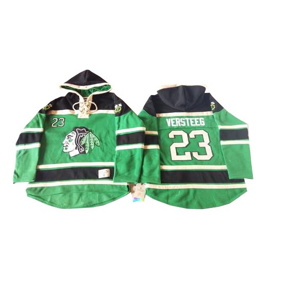 Chicago Blackhawks Kris Versteeg Official Green Old Time Hockey Premier Adult St. Patrick's Day McNary Lace Hoodie Jersey