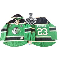 Chicago Blackhawks Kris Versteeg Official Green Old Time Hockey Authentic Adult St. Patrick's Day McNary Lace Hoodie 2015 Stanle