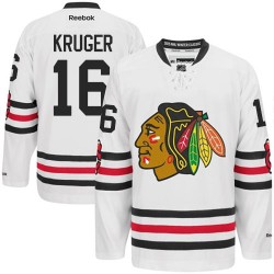 Adult Authentic Chicago Blackhawks Marcus Kruger White 2015 Winter Classic Official Reebok Jersey