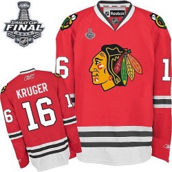 Adult Authentic Chicago Blackhawks Marcus Kruger Red Home 2015 Stanley Cup Official Reebok Jersey