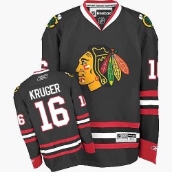 Adult Authentic Chicago Blackhawks Marcus Kruger Black Third Official Reebok Jersey