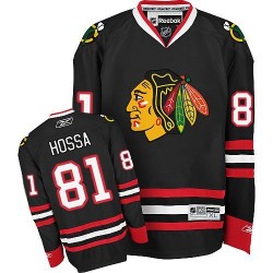 Adult Authentic Chicago Blackhawks Marian Hossa Black Third Official Reebok Jersey