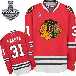 Adult Premier Chicago Blackhawks Antti Raanta Red Home 2015 Stanley Cup Official Reebok Jersey