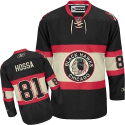 Adult Authentic Chicago Blackhawks Marian Hossa Black New Third Official Reebok Jersey