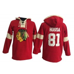 Chicago Blackhawks Marian Hossa Official Red Old Time Hockey Authentic Adult Pullover Hoodie Jersey