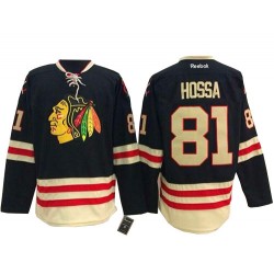 Adult Authentic Chicago Blackhawks Marian Hossa Black 2015 Winter Classic Official Reebok Jersey