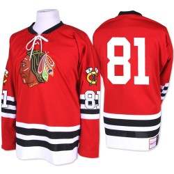 Adult Authentic Chicago Blackhawks Marian Hossa Red 1960-61 Throwback Official Mitchell and Ness Jersey