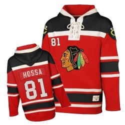 Chicago Blackhawks Marian Hossa Official Red Old Time Hockey Authentic Youth Sawyer Hooded Sweatshirt Jersey