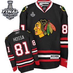 Youth Authentic Chicago Blackhawks Marian Hossa Black Third 2015 Stanley Cup Official Reebok Jersey