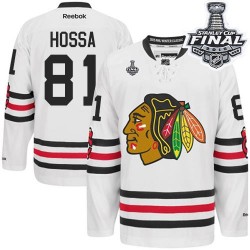 Women's Premier Chicago Blackhawks Marian Hossa White 2015 Winter Classic 2015 Stanley Cup Official Reebok Jersey