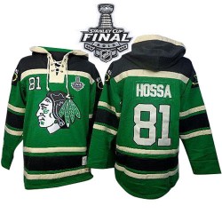 Chicago Blackhawks Marian Hossa Official Green Old Time Hockey Authentic Adult St. Patrick's Day McNary Lace Hoodie 2015 Stanley