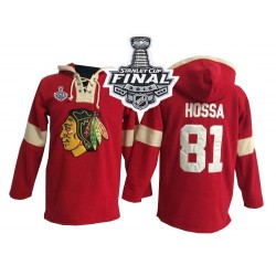 Chicago Blackhawks Marian Hossa Official Red Old Time Hockey Authentic Adult Pullover Hoodie 2015 Stanley Cup Jersey