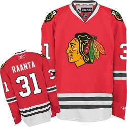 Adult Authentic Chicago Blackhawks Antti Raanta Red Home Official Reebok Jersey