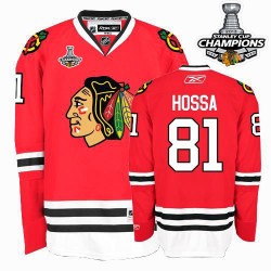Adult Authentic Chicago Blackhawks Marian Hossa Red 2013 Stanley Cup Champions Official Reebok Jersey