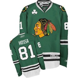 Adult Authentic Chicago Blackhawks Marian Hossa Green Official Reebok Jersey
