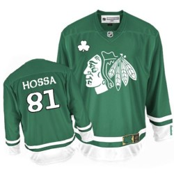 Adult Authentic Chicago Blackhawks Marian Hossa Green St Patty's Day Official Reebok Jersey