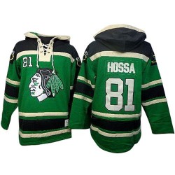 Chicago Blackhawks Marian Hossa Official Green Old Time Hockey Authentic Adult Sawyer Hooded Sweatshirt Jersey