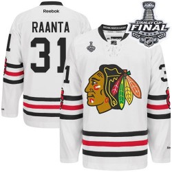Adult Authentic Chicago Blackhawks Antti Raanta White 2015 Winter Classic 2015 Stanley Cup Official Reebok Jersey