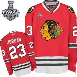 Adult Authentic Chicago Blackhawks Michael Jordan Red Home 2015 Stanley Cup Official Reebok Jersey